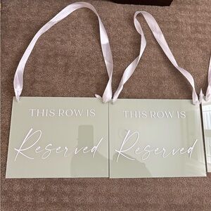 this row is reserved sign for wedding ceremony